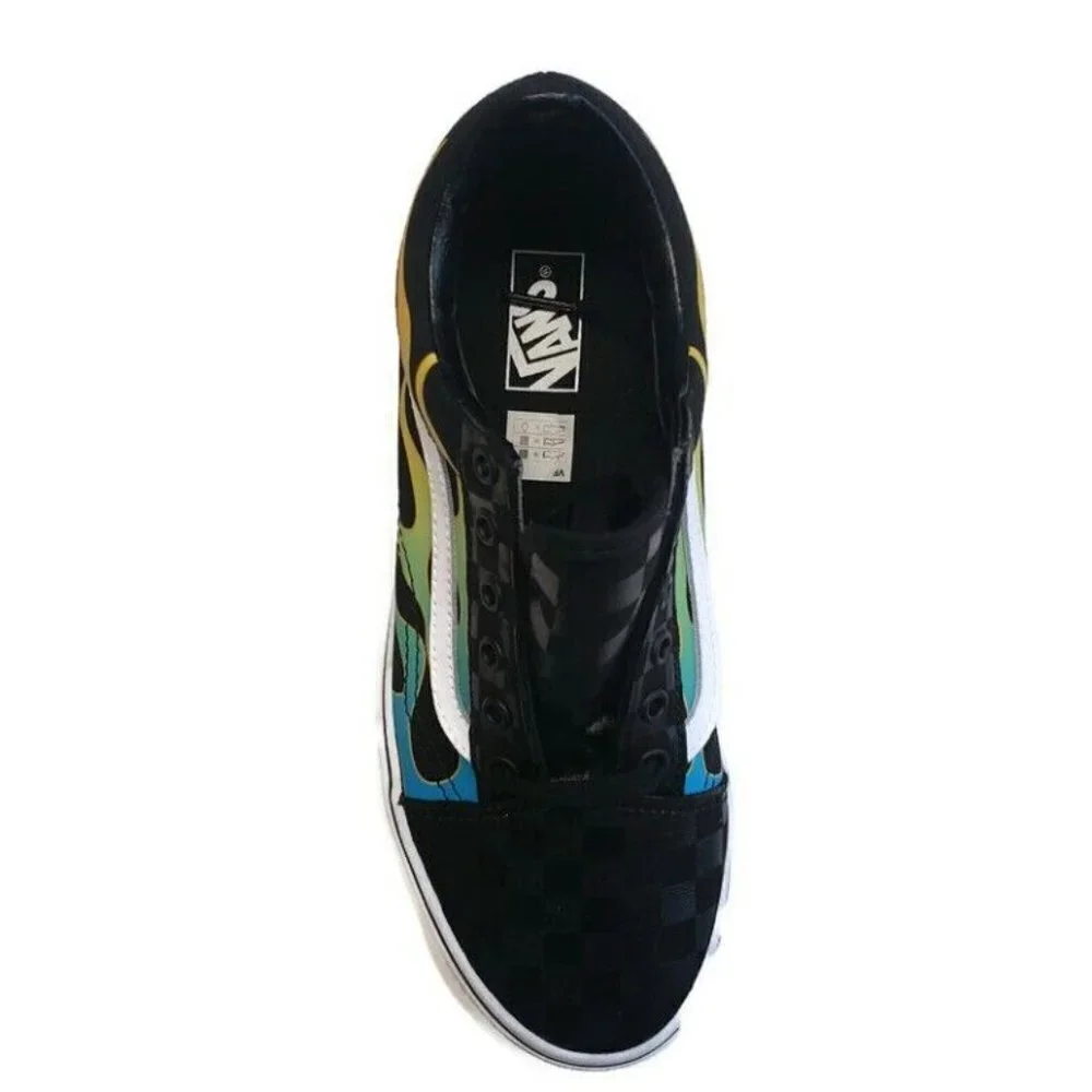 Vans OFF THE WALL Skateboard Shoes 721454 Old Skool Flame Boys Size 5 Womens 6.5